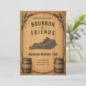 Rustieke Kentucky Bourbon Thema Feest Uitnodiging (Staand voorkant)