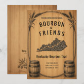 Rustieke Kentucky Bourbon Thema Feest Uitnodiging (Voorkant / Achterkant)