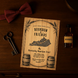 Rustieke Kentucky Bourbon Thema Feest Uitnodiging