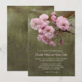 Rustieke Kersenbloesem Bloemen Huwelijk 4.5 "x 6.2 Kaart (Voorkant / Achterkant)