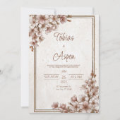 Rustieke kersenbloesem bruiloft kaart (Voorkant)