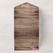 Rustieke Kersenbloesem Japanse Bloemen Hout Sakura All In One Uitnodiging (Buitenkant)