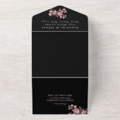 Rustieke Kersenbloesem Japanse Bloemen Roze Sakura All In One Uitnodiging (Buitenkant)