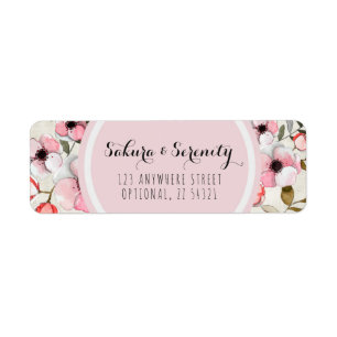 Rustieke Kersenbloesem Sakura Retouradres Etiket