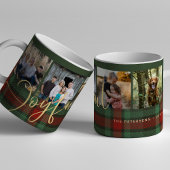 Rustieke Kerst 4 foto's rood groen plaid vrolijk Koffiemok