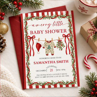 Rustieke Kerst Baby Shower Kaart