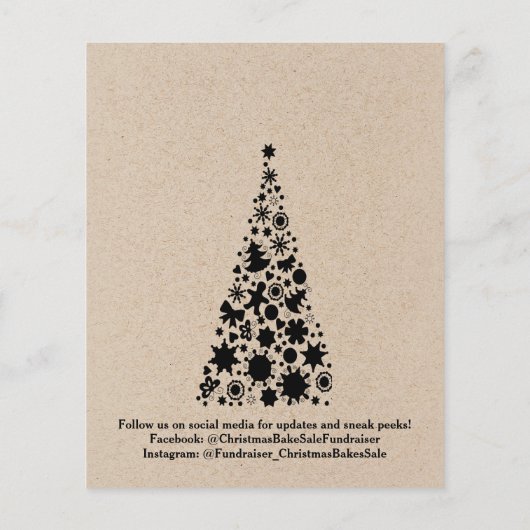 Rustieke kerst Bake Sale Fondsenwerving Flyer (Achterkant)