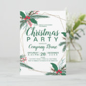 Rustieke Kerst Bedrijf Mistletoe Goud lijst Kaart (Staand voorkant)