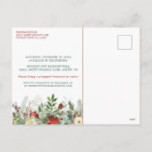 Rustieke Kerst Bloemen Antlers Ornament Exchange Feestdagenkaart (Achterkant)