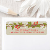 Rustieke kerst bloemenretouradres label (Insitu)