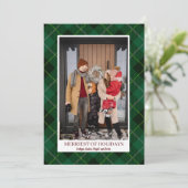 Rustieke Kerst Boerderij Flanel Vakantie Foto Feestdagenkaart (Staand voorkant)