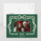 Rustieke Kerst Botanische Bow Ribbon Foto Lijst Briefkaart (Voorkant / Achterkant)