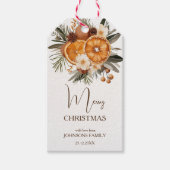 Rustieke kerst botanische droge citrus cadeaulabel (Voorkant)