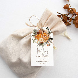 Rustieke kerst botanische droge citrus cadeaulabel