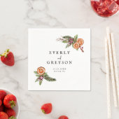 Rustieke kerst botanische kruiden bruiloft servet (Insitu)