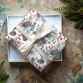Rustieke Kerst Botanische Patroon Inpakpapier Vel
