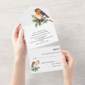 Rustieke kerst bruiloft all in one uitnodiging (Afscheurbaar)