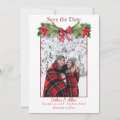 Rustieke kerst bruiloft uitnodiging Save the Date (Voorkant)