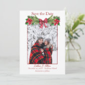 Rustieke kerst bruiloft uitnodiging Save the Date (Staand voorkant)