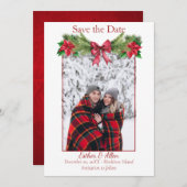 Rustieke kerst bruiloft uitnodiging Save the Date (Voorkant / Achterkant)