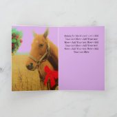 Rustieke Kerst Bruin Paard Rood Boog modern Roze Feestdagen Kaart (Binnen)