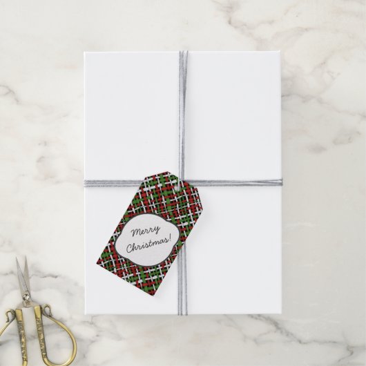 Rustieke kerst Burlap met tekst Groet Cadeaulabel (Met Touw)