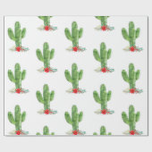 Rustieke kerst Cactus Bloemenvakantie Cadeaupapier (Vlak)