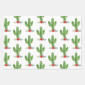 Rustieke kerst Cactus Bloemenvakantie Inpakpapier Vel (Voorkant)