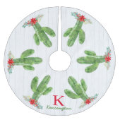 Rustieke Kerst Cactus Zuidwest Monogram Kerstboom Rok (Voorkant)
