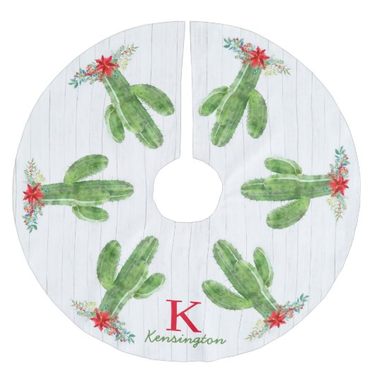 Rustieke Kerst Cactus Zuidwest Monogram Kerstboom Rok (Voorkant)