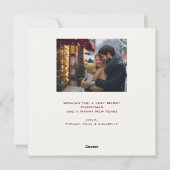 Rustieke Kerst Coquette Geruite Strik Hulst Pijnbo Feestdagenkaart (Achterkant)