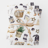 Rustieke Kerst Country Gnomen en Decoraties Inpakpapier Vel (In situ)