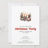 Rustieke Kerst Decoratie Kaarsen Uitnodiging (Voorkant)