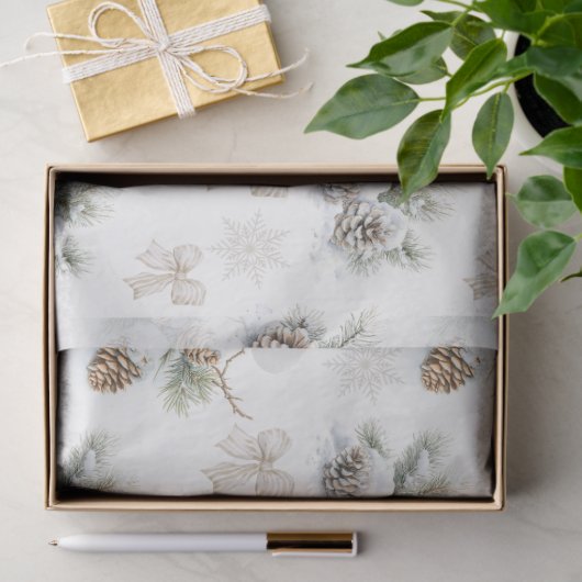  rustieke kerst dennenappels tissuepapier (Geschenk)