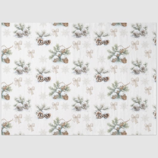  rustieke kerst dennenappels tissuepapier (Voorkant)