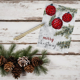 Rustieke Kerst Dennenboom Ornamenten Vakantiekaart Feestdagenkaart