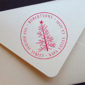 Rustieke Kerst Dennenboom Retouradres Rubberstempel
