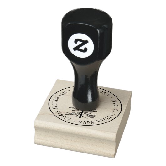 Rustieke Kerst Dennenboom Retouradres Rubberstempel (Stempel)