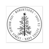 Rustieke Kerst Dennenoorde Adres Zelfinktende Stempel (Design)