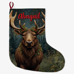 Rustieke kerst eland herten boho bos grote kerstsok