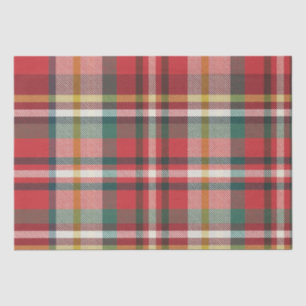 Rustieke Kerst Feestdagen Rood en Groen Plaid Tissuepapier