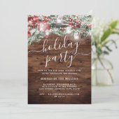 Rustieke Kerst Feestelijke Foliage Lights Vakantie Kaart (Staand voorkant)