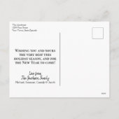 Rustieke Kerst Feestelijke Lichten & Garland 3 Fot Feestdagenkaart (Achterkant)