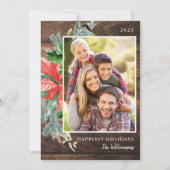 Rustieke Kerst Foliage Foto Vakantie Kaart (Voorkant)