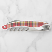 Rustieke Kerst Geplaatst Moderne Rode Check Kurkentrekker (Achterkant)