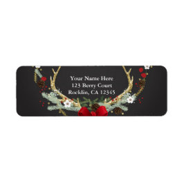 Rustieke kerst gewei krans vakantie uitnodiging etiket