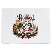 Rustieke Kerst Glanzende Kerstcadeautas Ontwerp Groot Cadeauzakje (Voorkant)