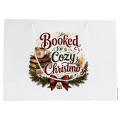 Rustieke Kerst Glanzende Kerstcadeautas Ontwerp Groot Cadeauzakje (Achterkant)