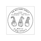 Rustieke Kerst Gnomen Retouradres Rubberstempel (Afrduk)
