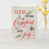 Rustieke kerst Goede tijden van comfort en vreugde Kaart (Gele Bloem)